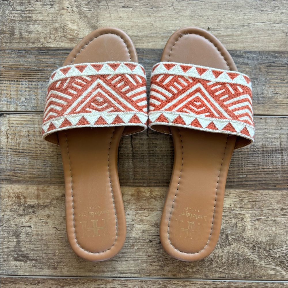 Haute Hippie Geometric Sandals - Tan and Orange